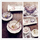超赞 欧式桃心形樱花花瓣玻璃浮雕碗 不是小碟子 是浅碗 大号