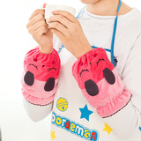 短款笑脸兔韩版绒布成人儿童套袖 女学生耐脏卡通毛绒短袖套护袖