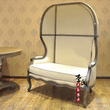法式新古典双人沙发椅 高背太空椅鸟笼蛋壳椅 美式乡村会所洽谈椅