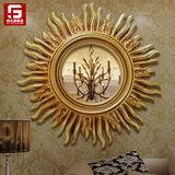 尚凡家居欧式墙面装饰创意玄关墙壁挂饰美式壁炉挂件大号太阳镜子