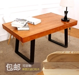 桌子简约实木桌美式家具复古铁艺创意餐桌长方形现代办公电脑书桌