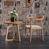 北欧乡村休闲咖啡餐厅白蜡实木餐桌椅简约现代洽淡客厅椅子新品