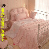 波点公主床品纯棉四件套韩版单人床单三件套床笠儿童床上用品特价