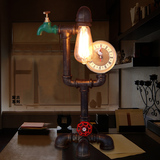 loft工业美式复古台灯落地灯铁艺创意个性水管灯床头客厅书房吧台