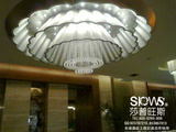 豪华酒店工程大堂前台弧形水晶灯会所宾馆别墅大厅异形定制灯