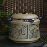 茶叶罐 陶瓷加厚大号粗陶铁观音密封罐高档陶瓷罐茶叶包装礼盒
