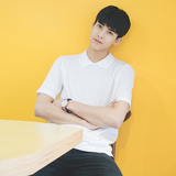 日系短袖夏季新款 2016韩版休闲男士原创针织设计纯色直筒polo衫