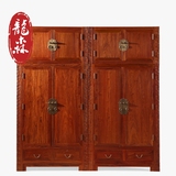龙森家具 新中式红木衣柜刺猬紫檀红木储物柜顶箱柜实木组合衣柜