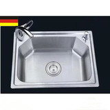 gy德国进口水槽304不锈钢水槽 单槽 拉丝不锈钢盆厨房龙头水槽