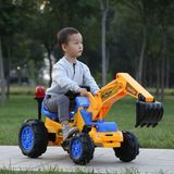 儿童电动挖掘机可坐可骑挖土机推土机大号脚踏玩具工程车新年礼物