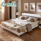林氏木业简约卧室成套家具1.8米双人床组合床头柜床垫YHTJC套装