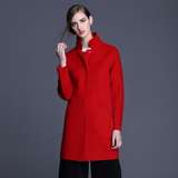 2015秋冬新款 欧美羊毛呢子外套修身 高端双面羊绒大衣女中长款潮