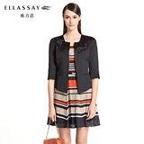 【新品】ELLASSAY歌力思2016春款 修身优雅七分袖方领西装外套