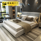 欧式现代简约小户型皮艺床1.5米1.8米皮布床双人床主卧软床婚床