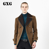 GXG[反季]男装男时尚休闲深咖色短款毛呢大衣#34106406