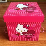 超大零食大礼包正方形凯蒂猫hello kitty牛皮纸盒子大号26*26