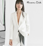 Massimo Dutti女装正品 春夏白色礼服修身款女士西服上衣 6026532