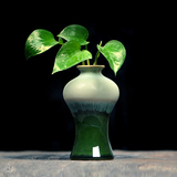 创意粗陶台面个性小花插摆件水培花器日式迷你陶瓷小花瓶家居装饰