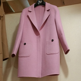 双面羊绒大衣女短款茧型韩版修身款2015秋冬新款女装羊毛呢外套