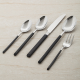 朵颐创意高档不锈钢西餐餐具黑柄手柄刀叉勺套装甜品叉勺主餐刀叉