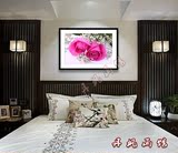 粉色玫瑰花卉现代装饰画客厅卧室餐厅壁挂墙画有框画可定制电表箱