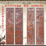 东阳木雕挂件 仿古挂屏壁饰 中式条屏 香樟木实木雕刻 电视背景墙