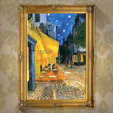 欧式餐厅玄关卧室有框装饰画手绘手工油画风景咖啡厅精品梵高036