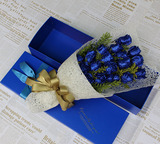 厦门鲜花店玫瑰花束礼盒装鲜花蓝色妖姬 生日送花情人节订花 包邮