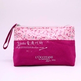 香港专柜L'occitane/欧舒丹 樱花粉色碎花布质化妆包 中样188包邮