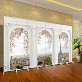 简易欧式屏风可推拉隔断时尚客厅玄关会议办公酒店折屏布艺折叠墙
