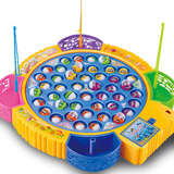 鱼池3-6岁儿童磁性钓鱼玩具可充电版大号宝宝早教益智电动钓鱼机