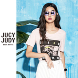 Jucy Judy百家好夏装新款休闲时尚短袖T恤女韩国专柜正品JPTS425C