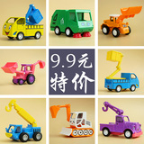 华一合金工程车模型儿童玩具小汽车仿真卡通回力车