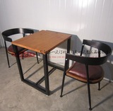 铁艺实木餐桌椅组合简约现代咖啡店酒吧休闲屋组装户外庭院家具定