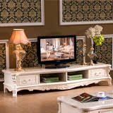 欧式电视柜茶几组合大理石面实木雕花客厅美式地柜2米1.8米2.4米