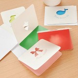 圣诞节贺卡 韩国创意彩色镂空折叠贺卡小卡片 可爱迷你 新年贺卡