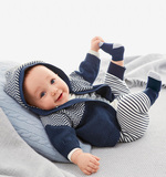 【现货】英国NEXT进口童装15秋新款男宝宝蓝色花纹针织开衫外套