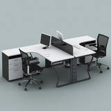 相杨办公家具板式屏风办公桌钢架对坐2/4人位弧形职员电脑工作台