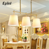 Epinl美式全铜吊灯餐厅灯吧台灯饰  欧式三头饭厅铜灯创意餐吊灯