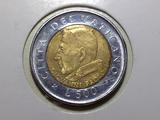 梵蒂冈2001年500里拉双色币25.7mm稀少外国硬币钱币外币收藏