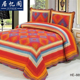 欧式全棉水洗绗缝床盖二三件套毯子加厚夹棉床罩床单纯棉双人床品
