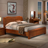 丽美诗实木床中式双人床现代简约中式婚床床1.5米1.8米橡木床