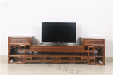 中式实木电视柜组合 仿古视听柜影视柜雕花高低双层地柜客厅家具