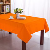 橙色餐桌布纯色加厚全棉帆布活性印刷高档餐厅圣诞桌布台布茶几布