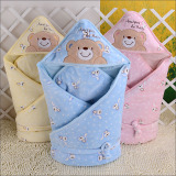 安斯沛克春秋冬款新生儿抱被婴儿包被宝宝抱毯1米纯棉可拆卸活面