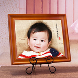 新生儿素描宝宝肖像摆台精品胎毛胎发画 婴儿纪念品 定制特价包邮
