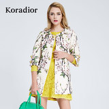 Koradior/珂莱蒂尔正品女装春款新品韩版印花修身显瘦西装外套潮