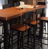 gu美式旋转升降吧台凳子复古咖啡桌椅组合创意休闲酒吧吧台椅子