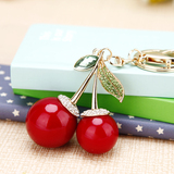 韩国创意礼品小樱桃汽车钥匙扣女包挂件钥匙链圈可爱水钻饰品吊坠