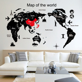 可定制世界地图墙贴 卧室儿童房装饰墙壁墙贴纸 客厅沙发贴画